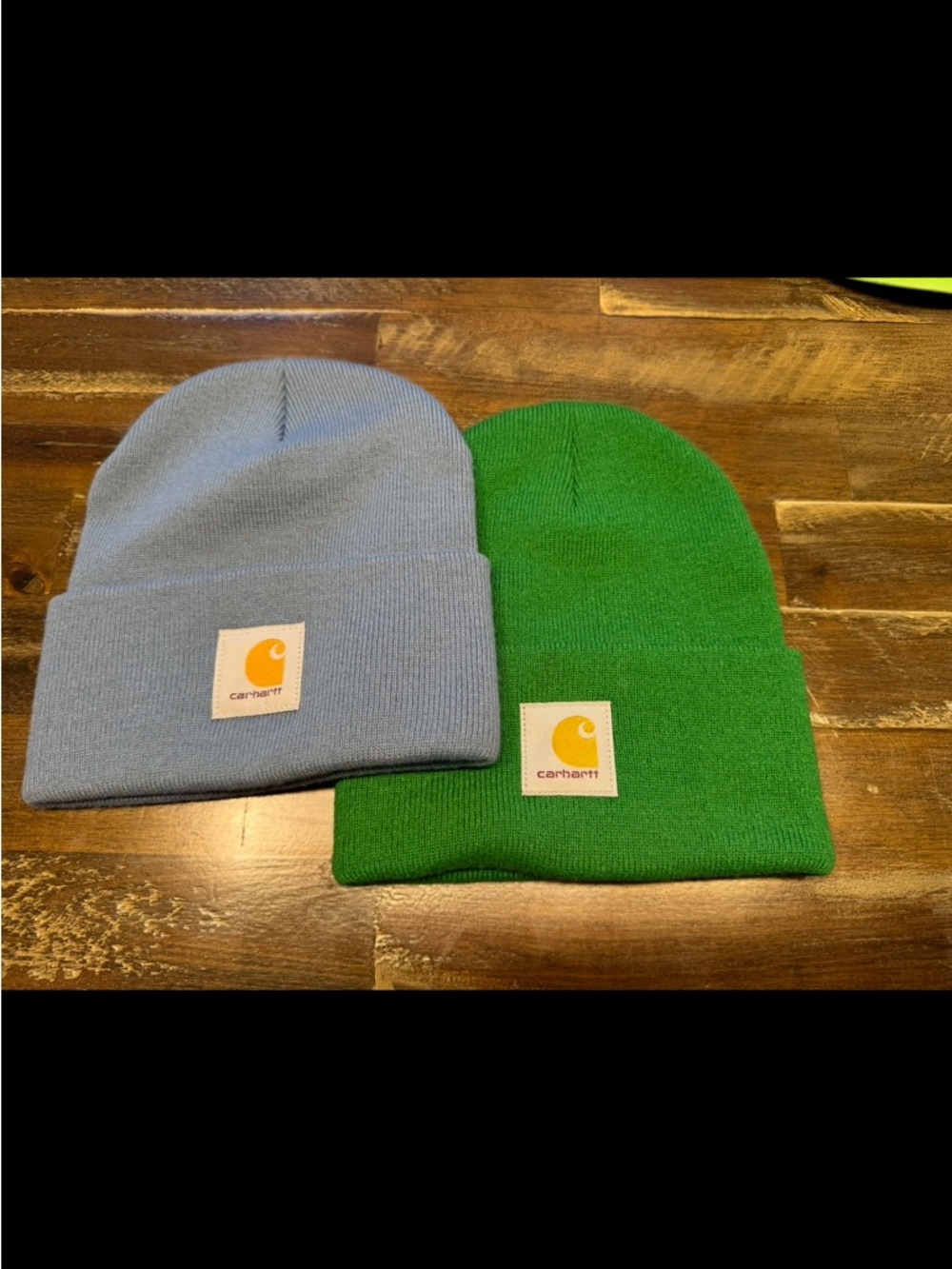 Carhartt Cuffed Knit Beanies - Light Blue & Green